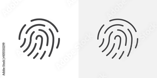Fingerprint icon vector icon set in black and white color.