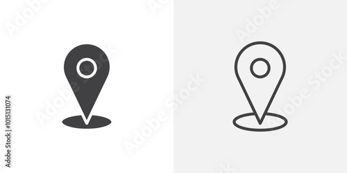 Located icon vector icon set in black and white color.