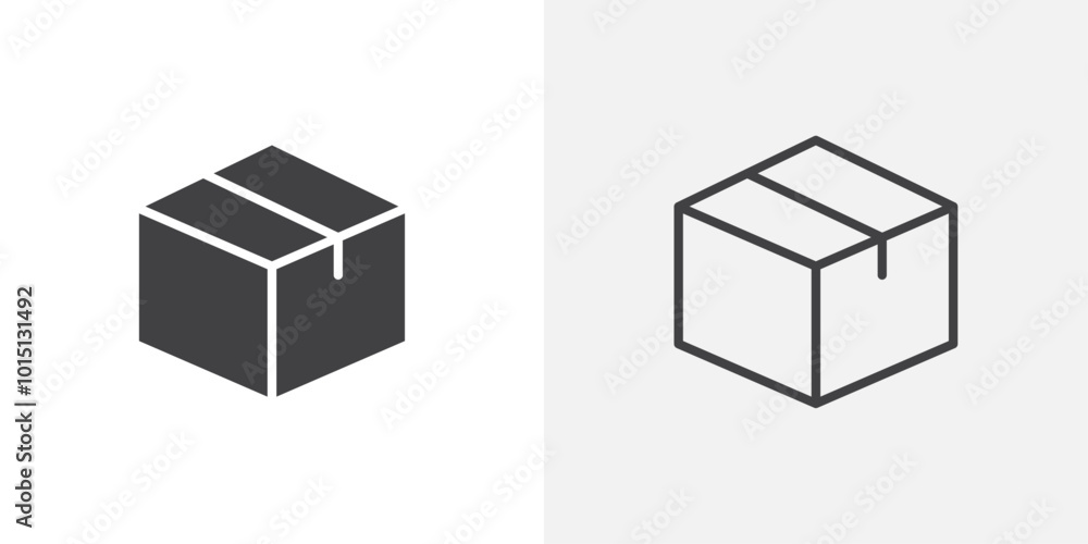 Package icon vector icon set in black and white color. Package icon vector icon set in black and white color.