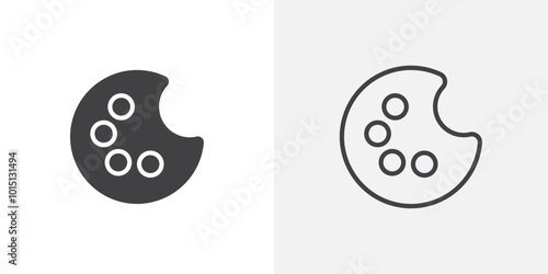 Palette icon vector icon set in black and white color.