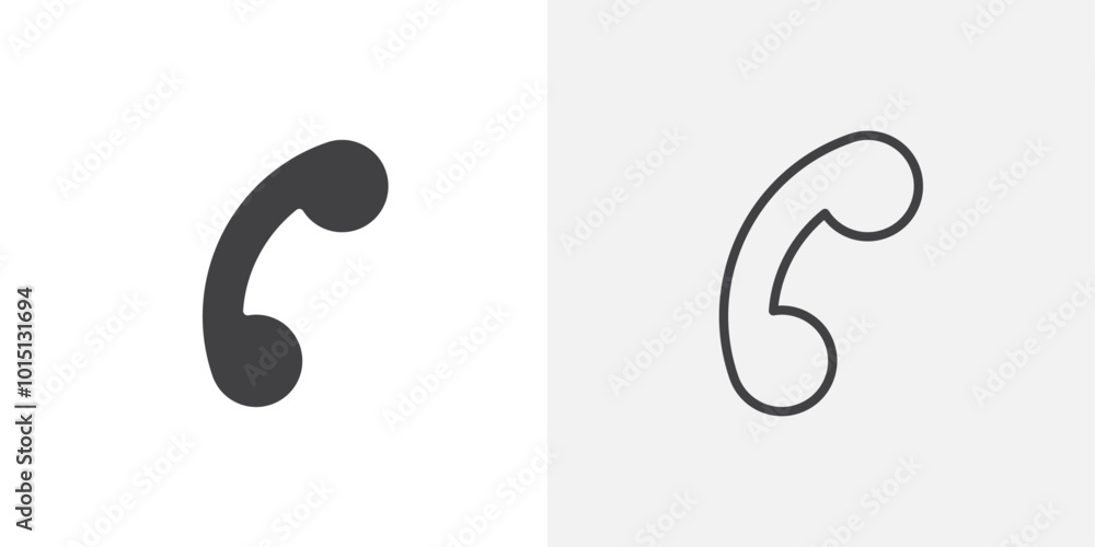 Phone call icon vector icon set in black and white color. Phone call icon vector icon set in black and white color.