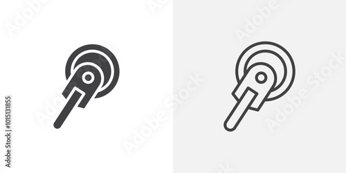 Polisher icon vector icon set in black and white color.