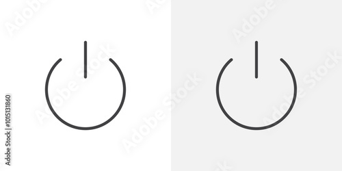Power button icon vector icon set in black and white color.