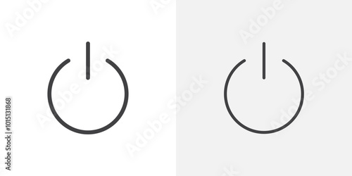 Power button icon vector icon set in black and white color.