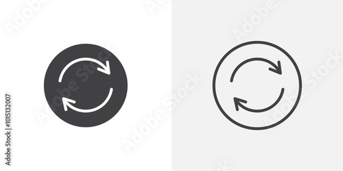 Repeat icon vector icon set in black and white color.