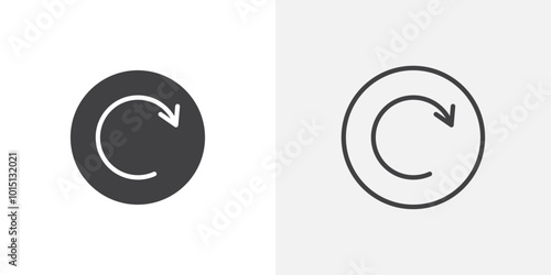 Reset icon vector icon set in black and white color.