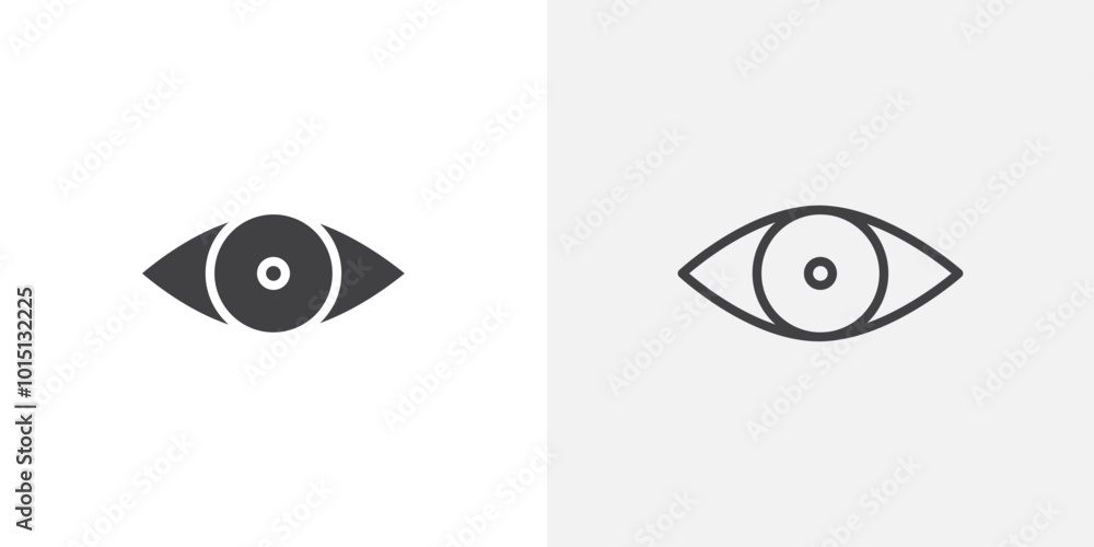 Show icon vector icon set in black and white color. Show icon vector icon set in black and white color.