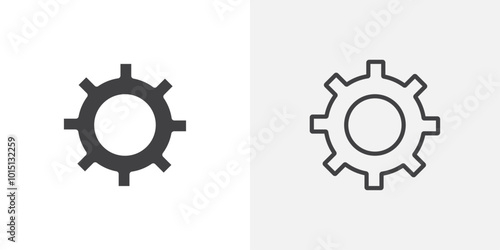 Settings icon vector icon set in black and white color.