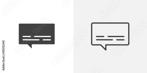 Subtitles icon vector icon set in black and white color.