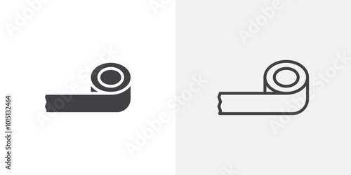 Tape icon vector icon set in black and white color.