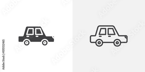 Taxi icon vector icon set in black and white color.