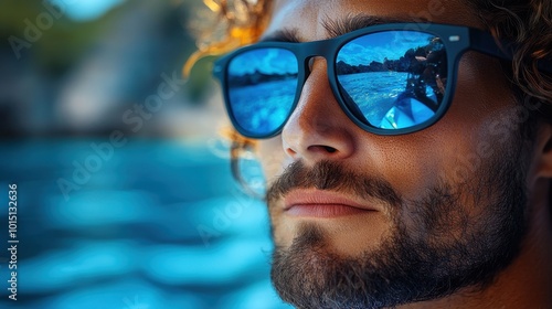 Close-Up of Paddleboarder Adjusting Sunglasses