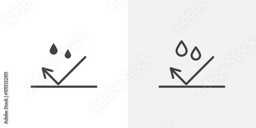 Waterproof icon vector icon set in black and white color.