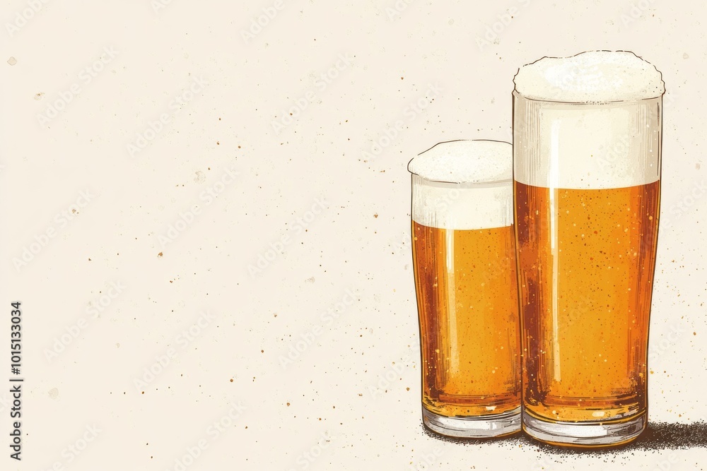 illustration of a glass of beer, for Octoberfest event or beer drinking event illustration of a glass of beer, for Octoberfest event or beer drinking event