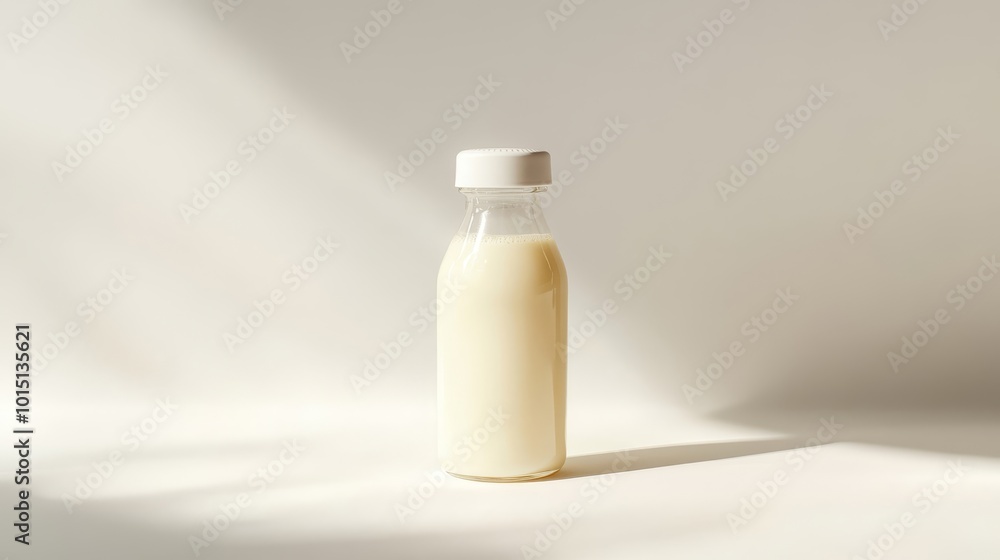 Fresh Milk in Glass Bottle with Soft Background Fresh Milk in Glass Bottle with Soft Background