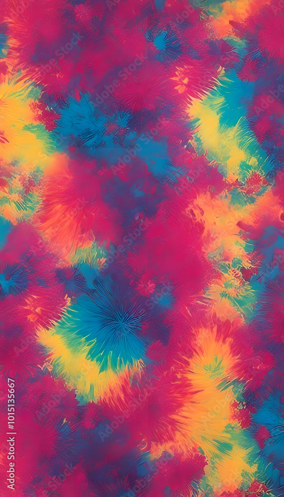 Vibrant tie-dye pattern with red, blue, yellow, and purple colors. Vibrant tie-dye pattern with red, blue, yellow, and purple colors.