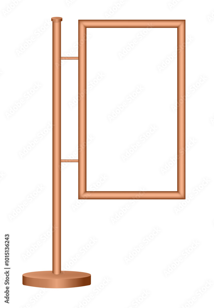 Vertical billboard. Gold or bronze frame. Rectangular picture. Poster or painting template on a transparent background. Hanging board Vertical billboard. Gold or bronze frame. Rectangular picture. Poster or painting template on a transparent background. Hanging board