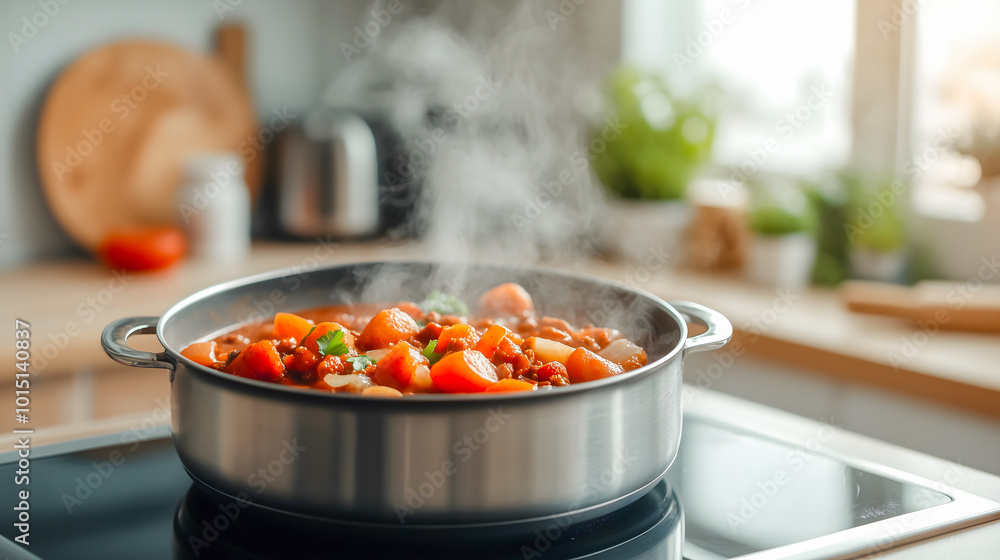 Hearty Chili Simmering on the Stove Hearty Chili Simmering on the Stove