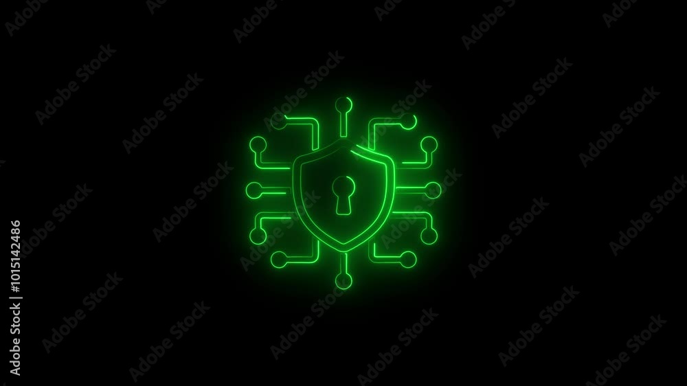 Neon cyber Neon glowing lock icon security concept with glowing shield and lock icon on dark background. Closed padlock on digital circuit board. Safety concept. Digital data protection. Neon cyber Neon glowing lock icon security concept with glowing shield and lock icon on dark background. Closed padlock on digital circuit board. Safety concept. Digital data protection.