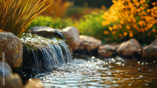 Wallpaper Mural Kreatywne tło na świeżym powietrzu wypełnione jest bujną zielenią drzew i kolorowymi kwiatami. Torontodigital.ca