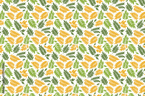 Seamless pattern with Curry leaves on a white background vector illustration
