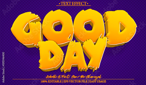 Good God Vector Text Effect Editable Alphabet Funny Cartoon Happy Comic Positive