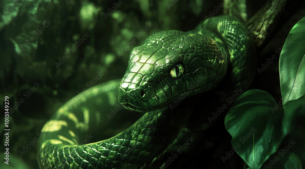 Fototapeta premium green snake 