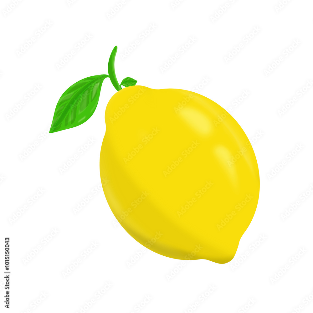 yellow lemon with leaf without background yellow lemon with leaf without background
