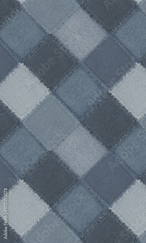 denim patchwork seamless pattern tile - repeat 