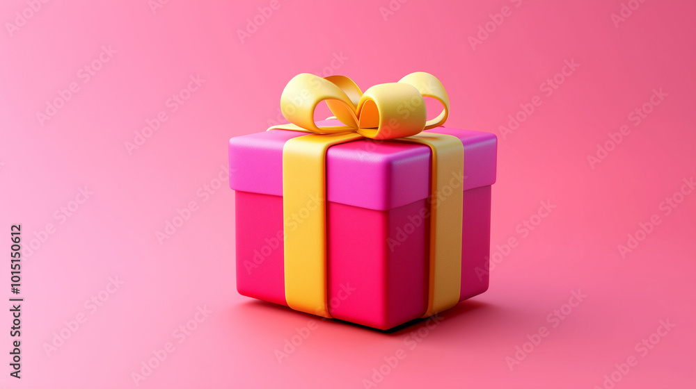 A modern cartoon gift box with vibrant colors and a cheerful bow, ideal for celebrations A modern cartoon gift box with vibrant colors and a cheerful bow, ideal for celebrations