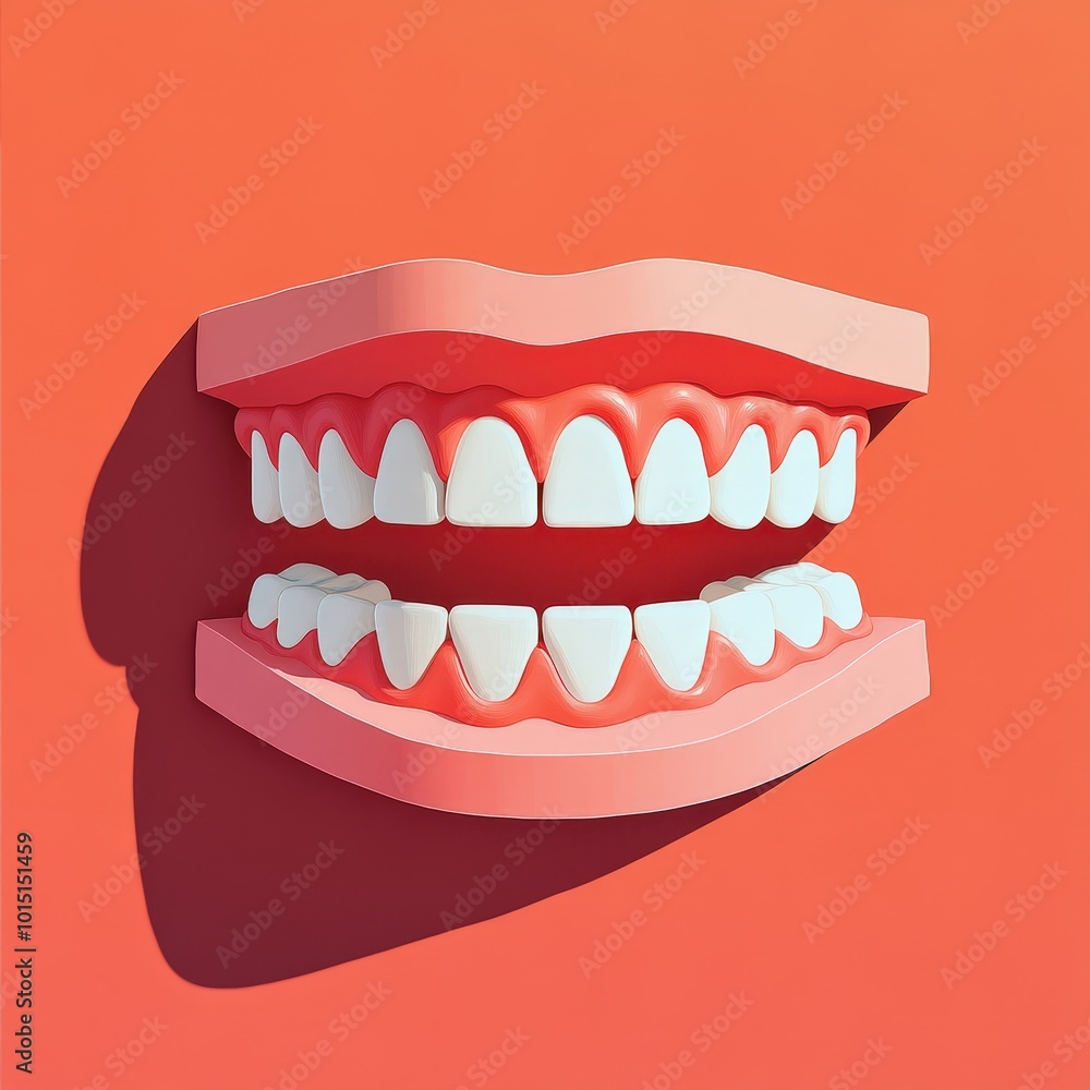 Perfect Smile: A Close-up of a gleaming, healthy set of teeth in a 3D rendering, showcasing the beauty of a perfect smile. Perfect Smile: A Close-up of a gleaming, healthy set of teeth in a 3D rendering, showcasing the beauty of a perfect smile.