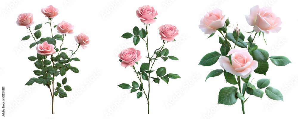 Pink Roses Isolated on Transparent Background Pink Roses Isolated on Transparent Background