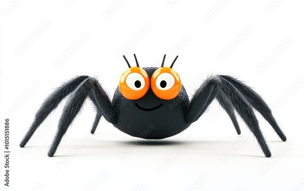 halloween 3d funny cartoon spider personage isolated stock photo on white background halloween 3d funny cartoon spider personage isolated stock photo on white background