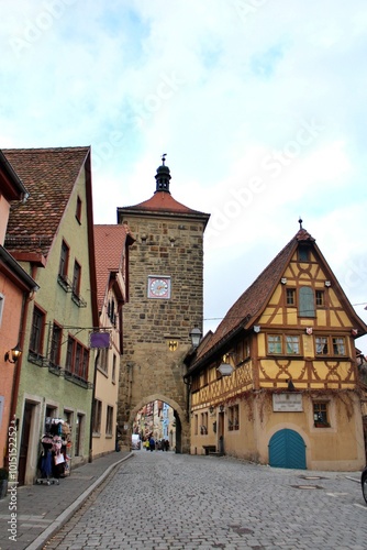 Siebersturm Tower in the old town of Rothenburg ob der Tauber, Germany