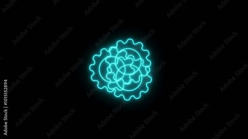 three gear and networking system. Neon line Setting gear circle icon.neon rotating gears icon. looping animation, Alpha channel.. three gear and networking system. Neon line Setting gear circle icon.neon rotating gears icon. looping animation, Alpha channel..