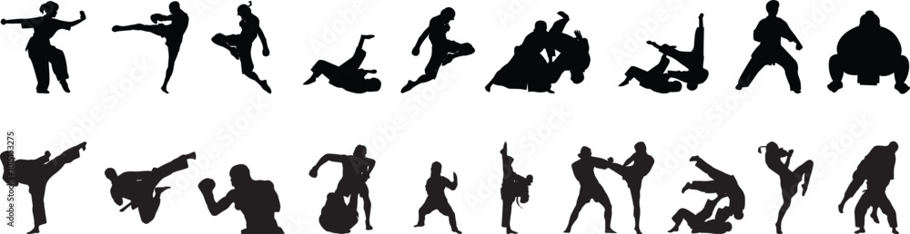 Fototapeta premium Martial arts silhouette vector format.