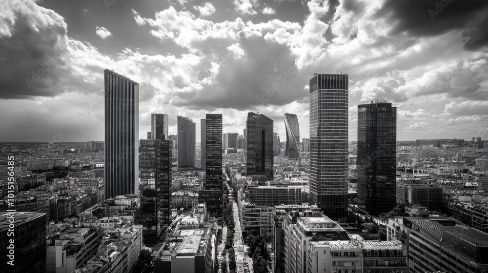 The modern La Dfense district, with its towering skyscrapers and the Grande Arche dominating the skyline. The modern La Dfense district, with its towering skyscrapers and the Grande Arche dominating the skyline.