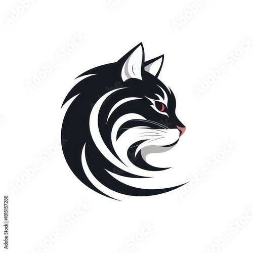 Cat on white background