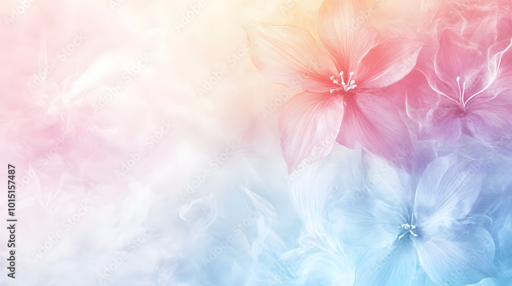 Fototapeta premium Pastel Flower background, soft pastel blossom, abstract nature or sommer background