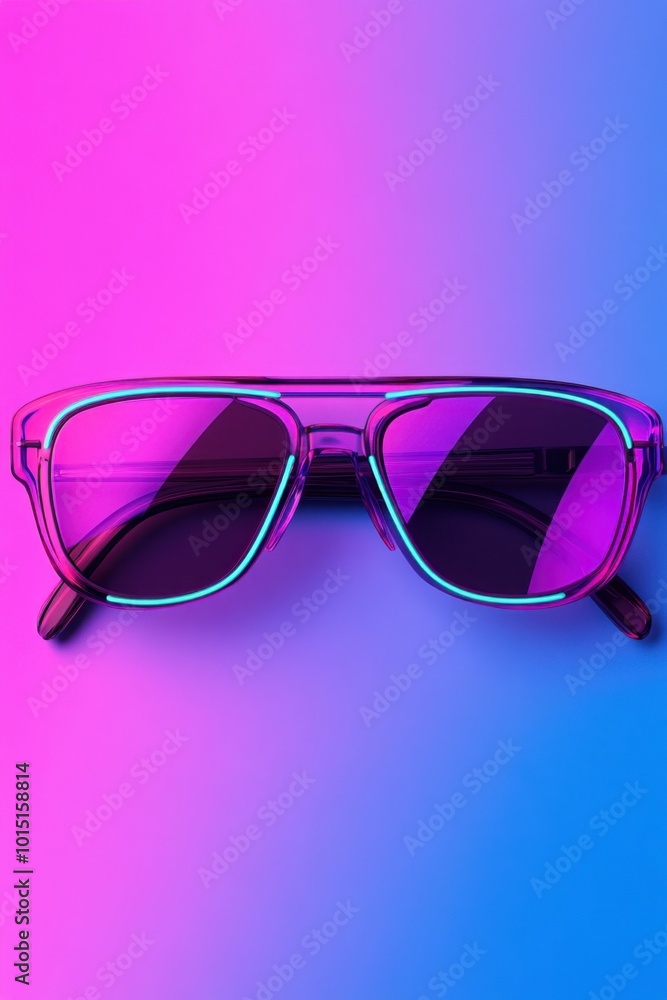 Stylish sunglasses with vibrant colors against a gradient background, perfect for summer fashion or outdoor activities Stylish sunglasses with vibrant colors against a gradient background, perfect for summer fashion or outdoor activities
