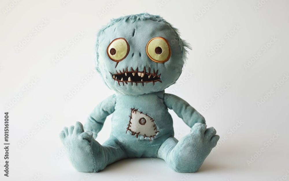 Plush toy Halloween character zombie on white background Plush toy Halloween character zombie on white background