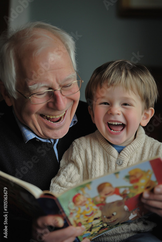 Child Happily Reading Book