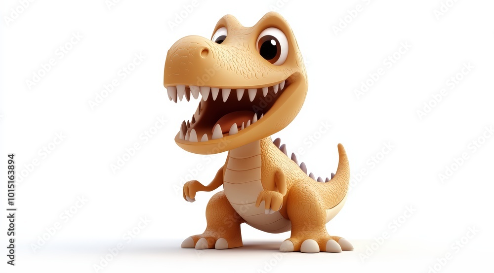Cute 3d render dino cartoon style on white background stock photo Cute 3d render dino cartoon style on white background stock photo