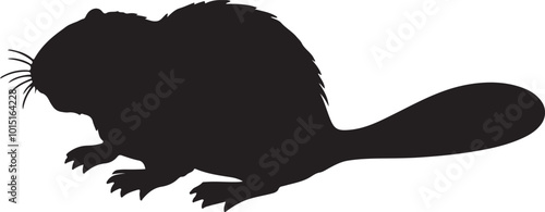 Beaver silhouette vector illustration