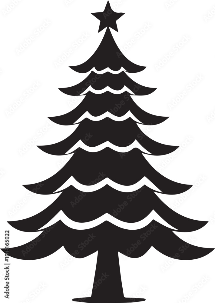 Obraz premium Christmas tree Silhouette Vector illustration