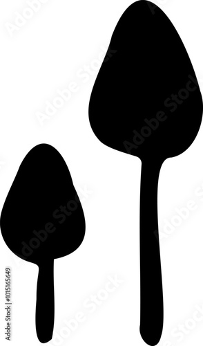 Mushroom silhouette icon vector image. Big set of mushroom - Edible and non-edible mushrooms. Vector illustration