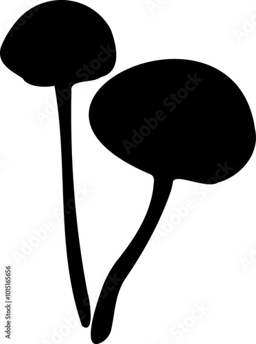 Mushroom silhouette icon vector image. Big set of mushroom - Edible and non-edible mushrooms. Vector illustration