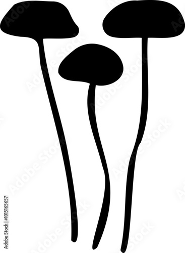 Mushroom silhouette icon vector image. Big set of mushroom - Edible and non-edible mushrooms. Vector illustration