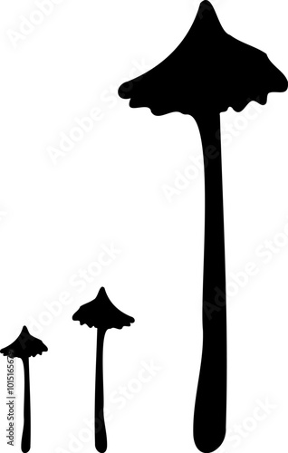 Mushroom silhouette icon vector image. Big set of mushroom - Edible and non-edible mushrooms. Vector illustration