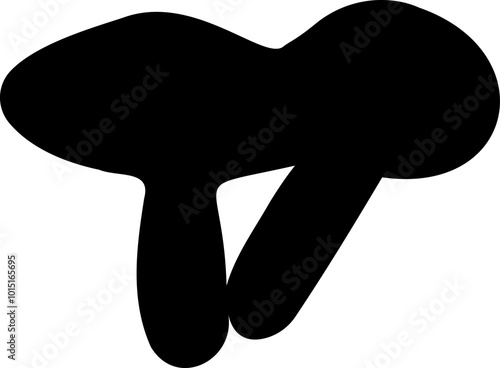Mushroom silhouette icon vector image. Big set of mushroom - Edible and non-edible mushrooms. Vector illustration